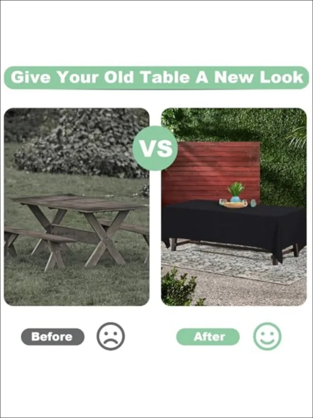 2 Pack 60x84 Inch Rectangle Fitted Tablecloth 100% Polyester Heavy Duty Washable